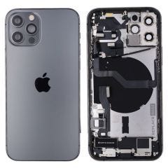 Back Housing With Parts | Original Pull / Reclaimed | iPhone 12 Pro | Graphite / Black | (Grade B)