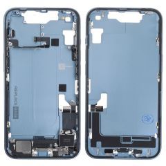 Mid Frame Chassis Assembly With Parts | Original Pull / Reclaimed | iPhone 14 | Blue | (Grade B)