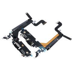 Genuine iPhone 14 Pro Max | Replacement Charging Port Flex Cable With Microphone | Original | Reclaimed | Black