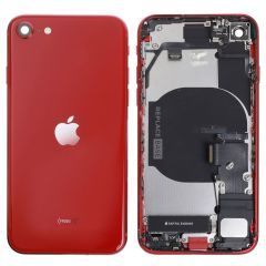 Back Housing With Parts | Original Pull / Reclaimed | iPhone SE3 | Red | (Grade B+)