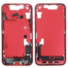 Mid Frame Chassis Assembly With Parts | Original Pull / Reclaimed | iPhone 14 | Red | (Grade B)