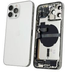 Back Housing With Parts | Original Pull / Reclaimed | iPhone 13 Pro Max | Silver / White | (Grade B+) 